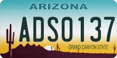 AZ license plate ADS0137