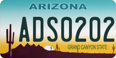 AZ license plate ADS0202