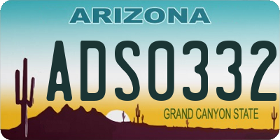 AZ license plate ADS0332