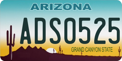 AZ license plate ADS0525