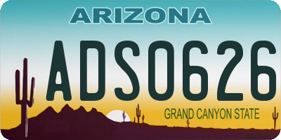AZ license plate ADS0626