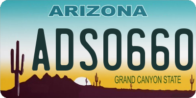 AZ license plate ADS0660