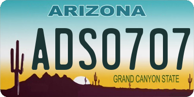 AZ license plate ADS0707