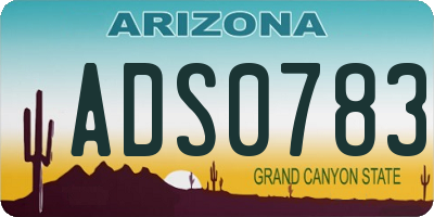 AZ license plate ADS0783