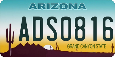 AZ license plate ADS0816