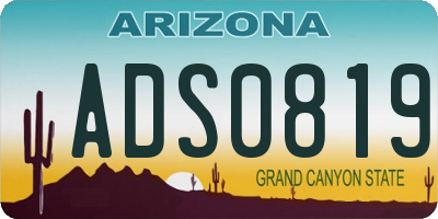 AZ license plate ADS0819
