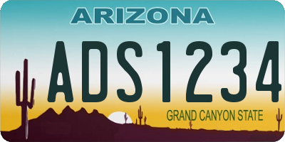 AZ license plate ADS1234