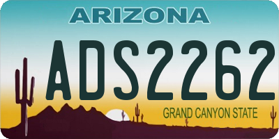 AZ license plate ADS2262