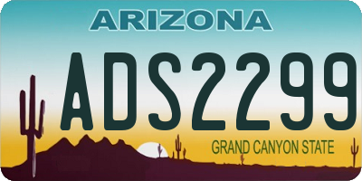 AZ license plate ADS2299