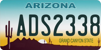 AZ license plate ADS2338