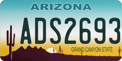 AZ license plate ADS2693