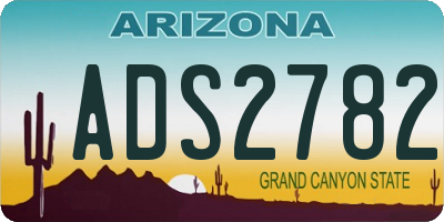 AZ license plate ADS2782