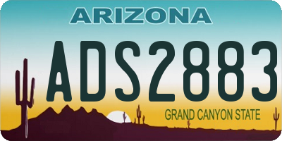 AZ license plate ADS2883