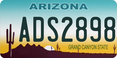 AZ license plate ADS2898