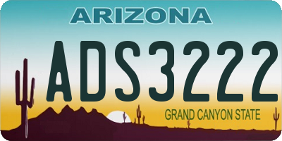 AZ license plate ADS3222