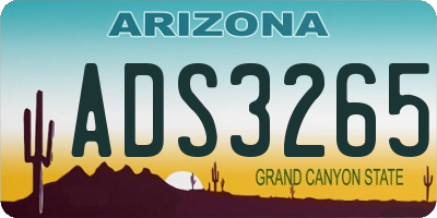 AZ license plate ADS3265