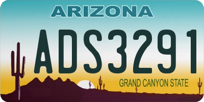 AZ license plate ADS3291