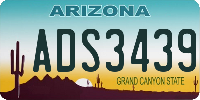 AZ license plate ADS3439