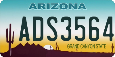 AZ license plate ADS3564