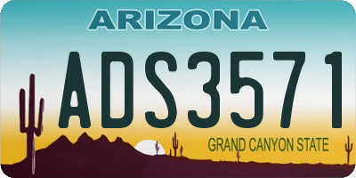 AZ license plate ADS3571