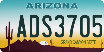 AZ license plate ADS3705