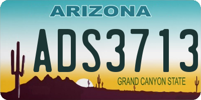 AZ license plate ADS3713