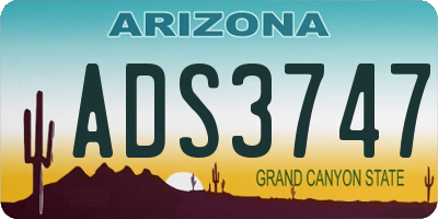 AZ license plate ADS3747