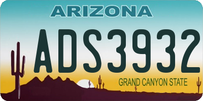 AZ license plate ADS3932