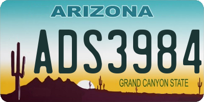 AZ license plate ADS3984