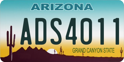 AZ license plate ADS4011