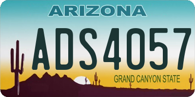 AZ license plate ADS4057