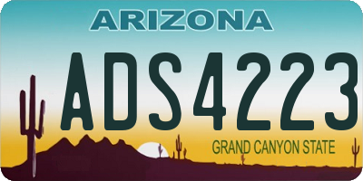 AZ license plate ADS4223