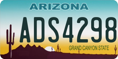 AZ license plate ADS4298