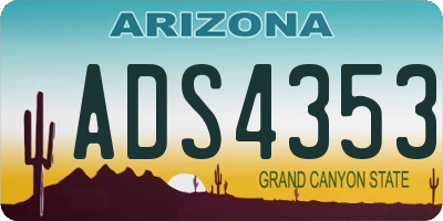 AZ license plate ADS4353