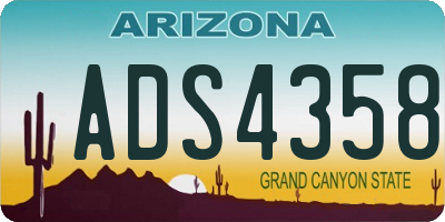 AZ license plate ADS4358