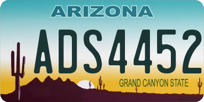 AZ license plate ADS4452