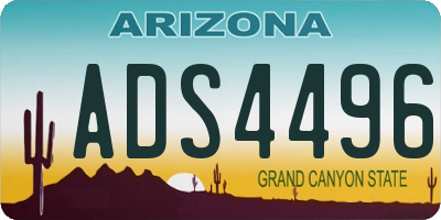 AZ license plate ADS4496