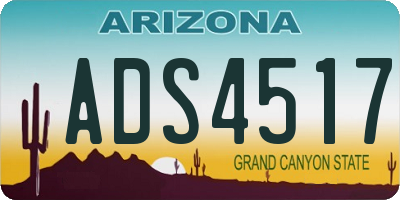 AZ license plate ADS4517