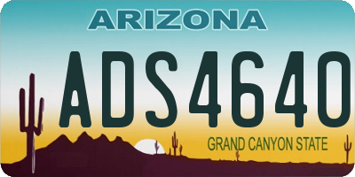AZ license plate ADS4640