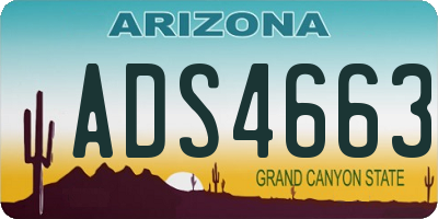 AZ license plate ADS4663