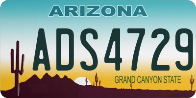 AZ license plate ADS4729