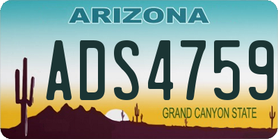 AZ license plate ADS4759