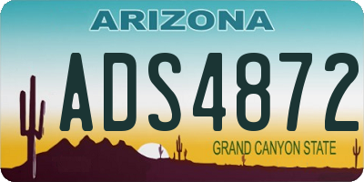 AZ license plate ADS4872