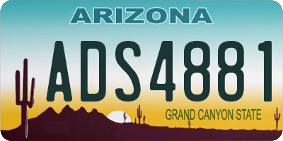 AZ license plate ADS4881
