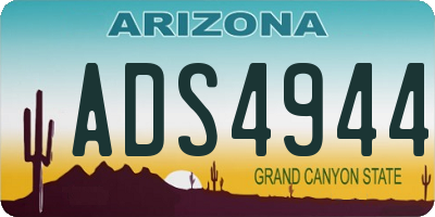 AZ license plate ADS4944