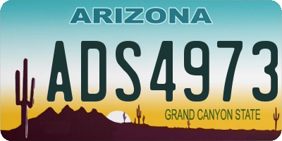 AZ license plate ADS4973
