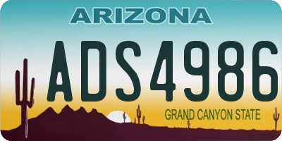 AZ license plate ADS4986