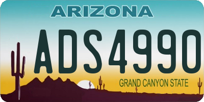 AZ license plate ADS4990