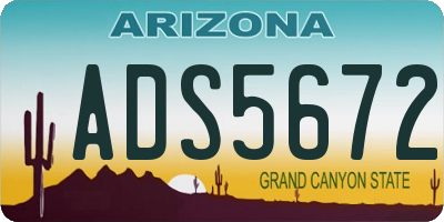 AZ license plate ADS5672