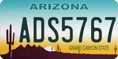 AZ license plate ADS5767